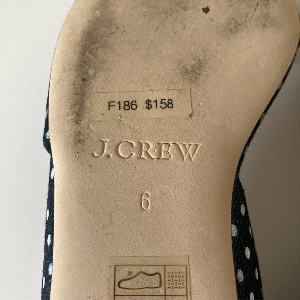 J. Crew D'orday Flats Blue with White Polka Dots Size 6 - Picture 7 of 12